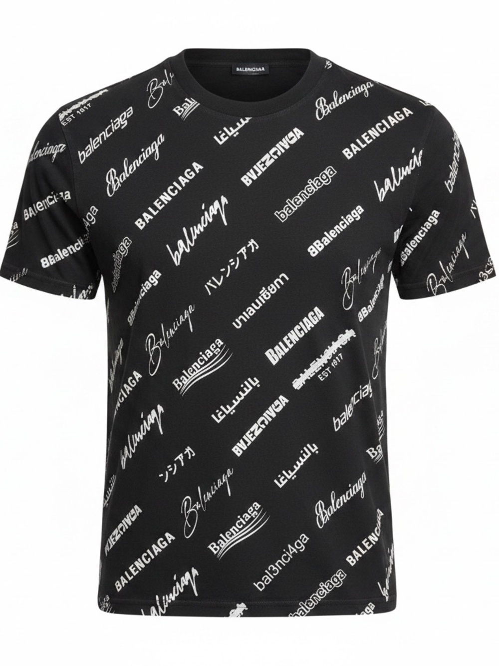 Balenciaga Black Short-Sleeve All Over T-Shirt
